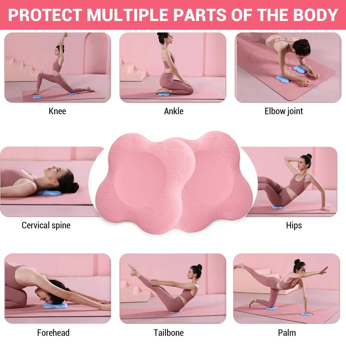 Knee and elbow pads for yoga, pilates, and fitness