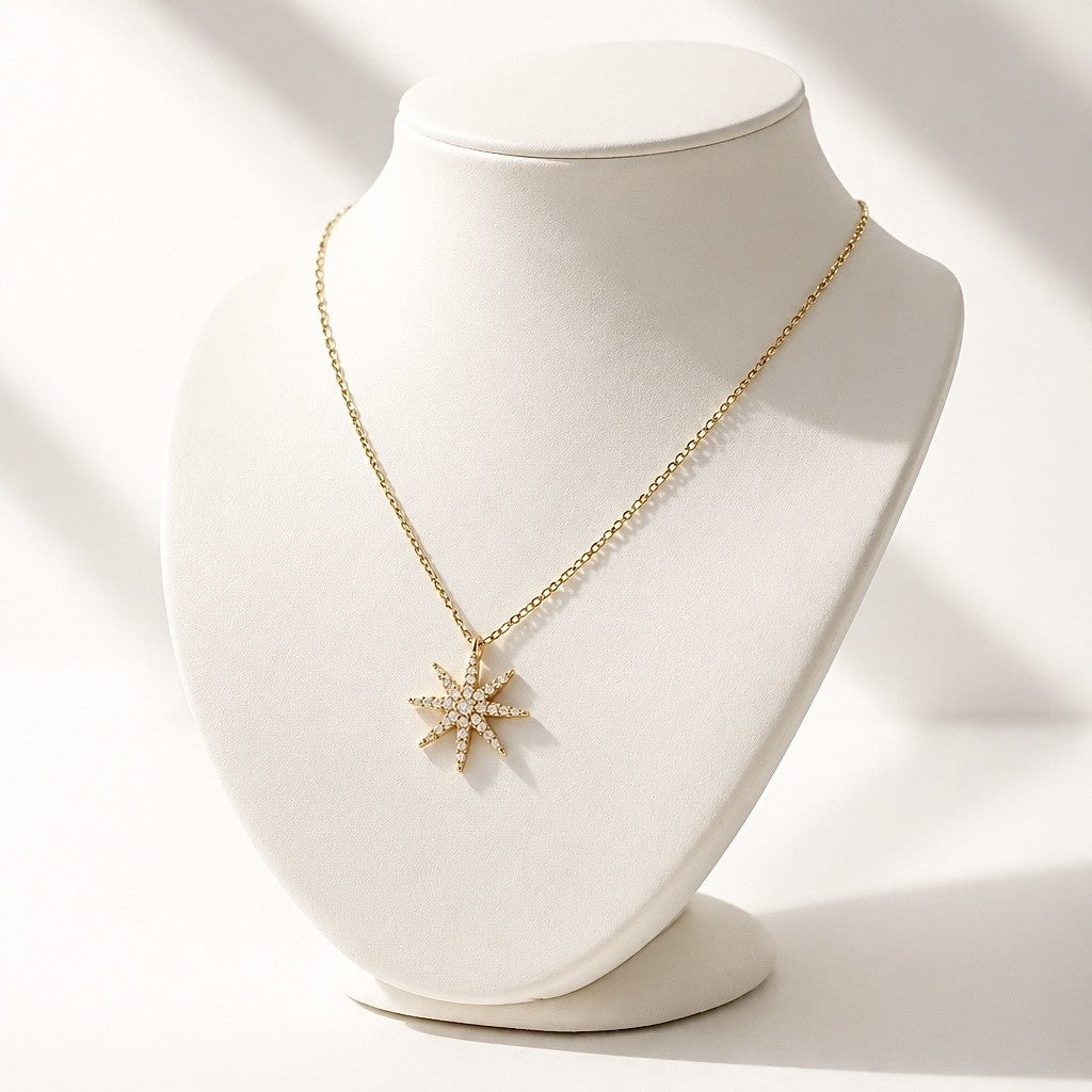 Collier Stella en plaqué or oxydes de zirconium - Bijoux MOONSTRA
