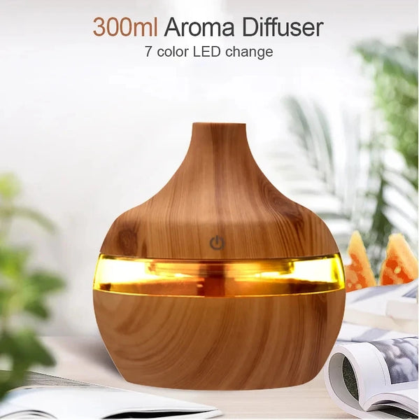 Diffuseur d'huiles essentielles électrique en bois