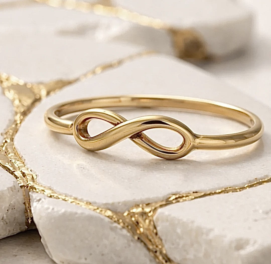 Bague Ananta en plaqué or, infini -  Bijoux MOONSTRA