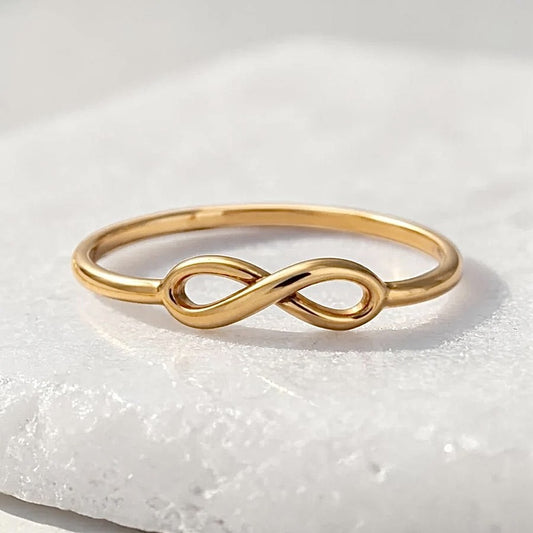 Bague Ananta en plaqué or, infini -  Bijoux MOONSTRA