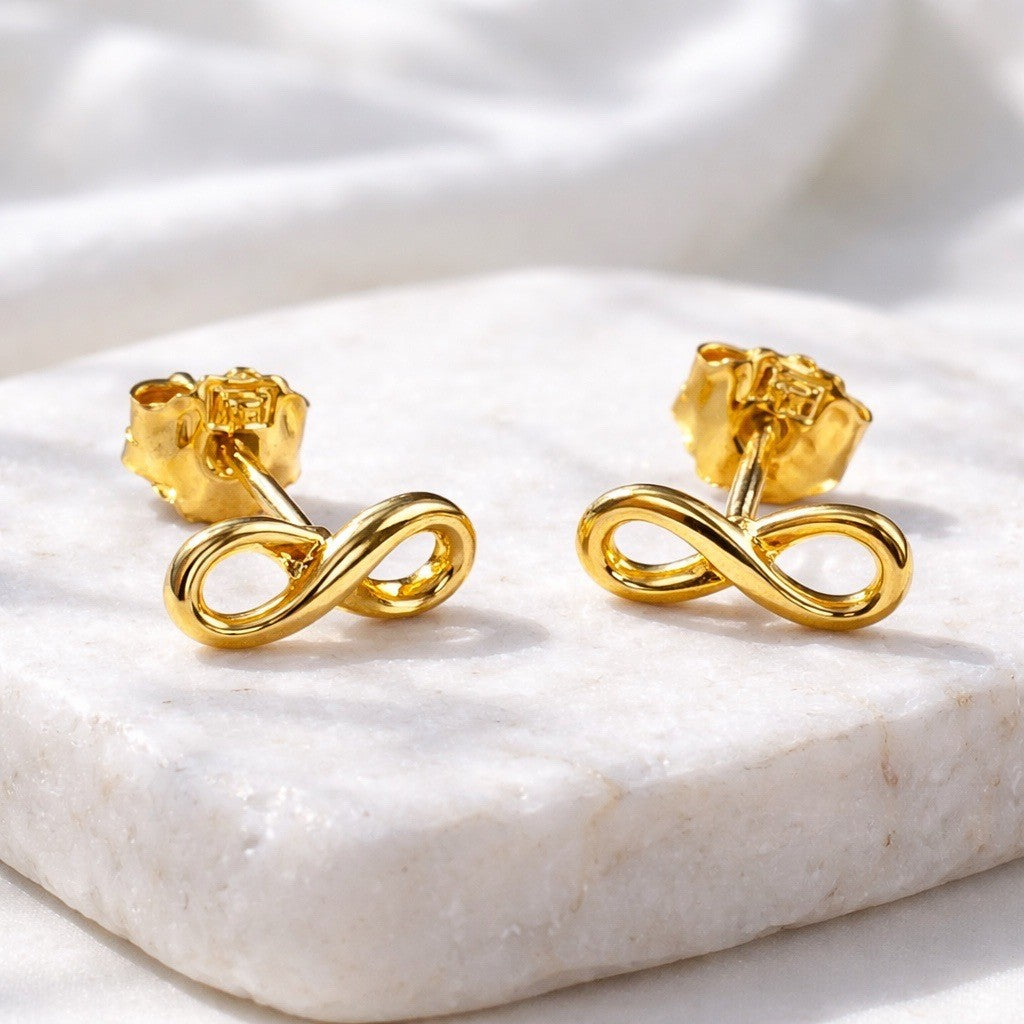 Boucles d'oreilles Ananta en plaqué or, infini -  Bijoux MOONSTRA
