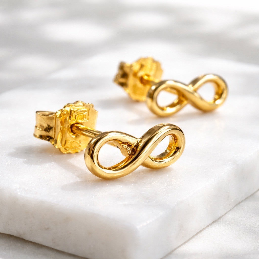 Boucles d'oreilles Ananta en plaqué or, infini -  Bijoux MOONSTRA
