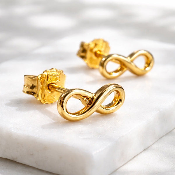 Boucles d'oreilles Ananta en plaqué or, infini -  Bijoux MOONSTRA