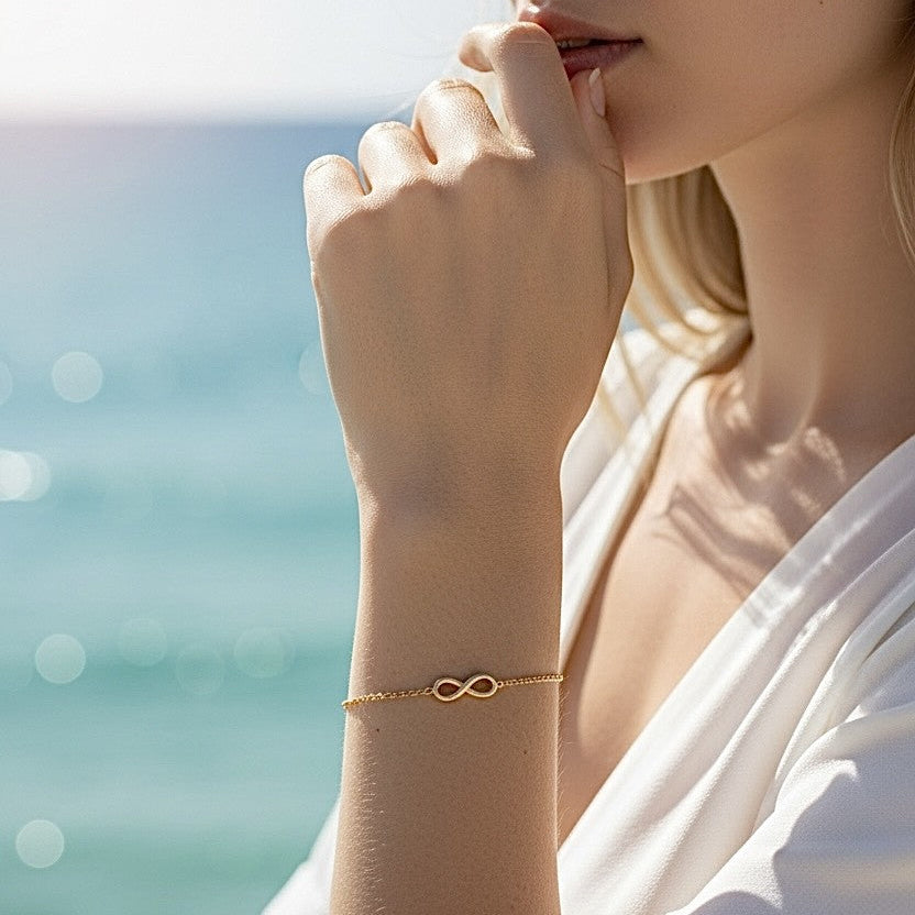 Bracelet Ananta en plaqué or, infini -  Bijoux MOONSTRA