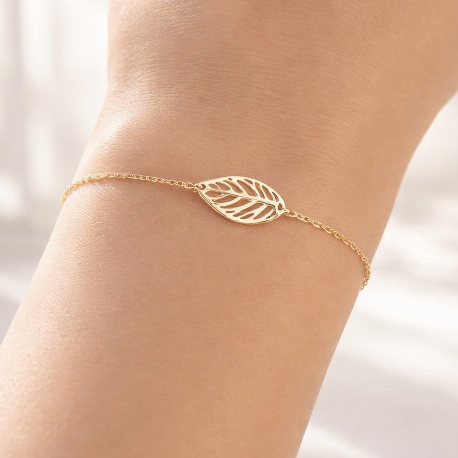 Bracelet Baya en plaqué or - Feuille -  Bijoux MOONSTRA