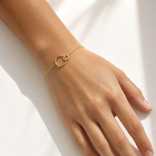 Bracelet Dahlia en plaqué or et oxydes de zirconium -  Bijoux MOONSTRA