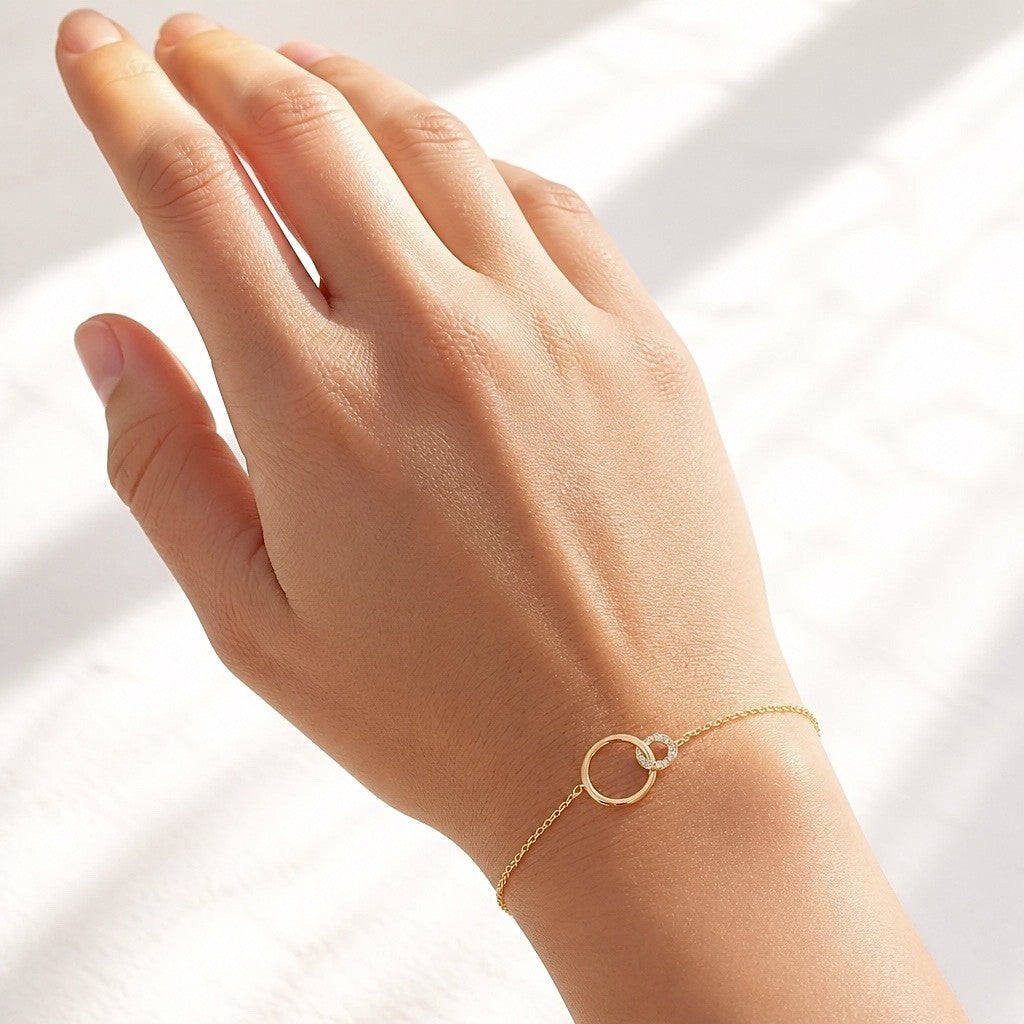 Bracelet Dahlia en plaqué or et oxydes de zirconium -  Bijoux MOONSTRA