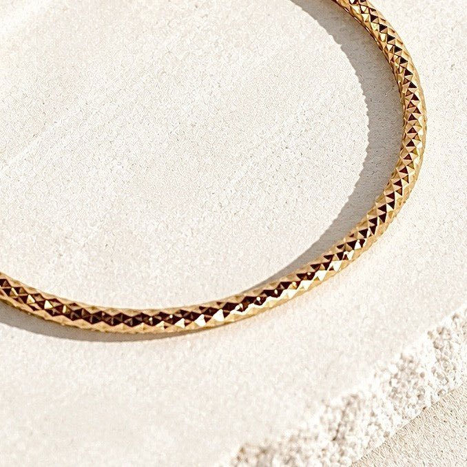 Bracelet Sloane, jonc diamanté en plaqué or -  Bijoux MOONSTRA