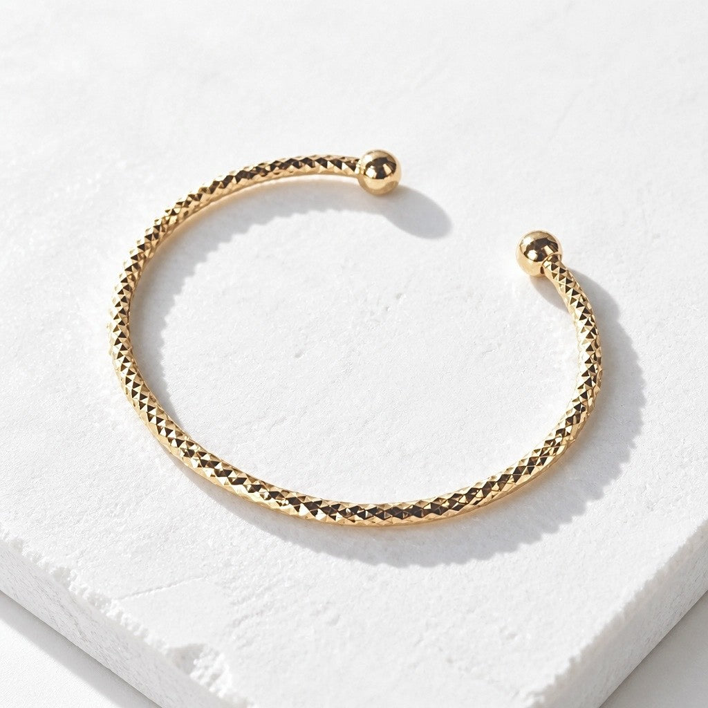 Bracelet Sloane, jonc diamanté en plaqué or -  Bijoux MOONSTRA