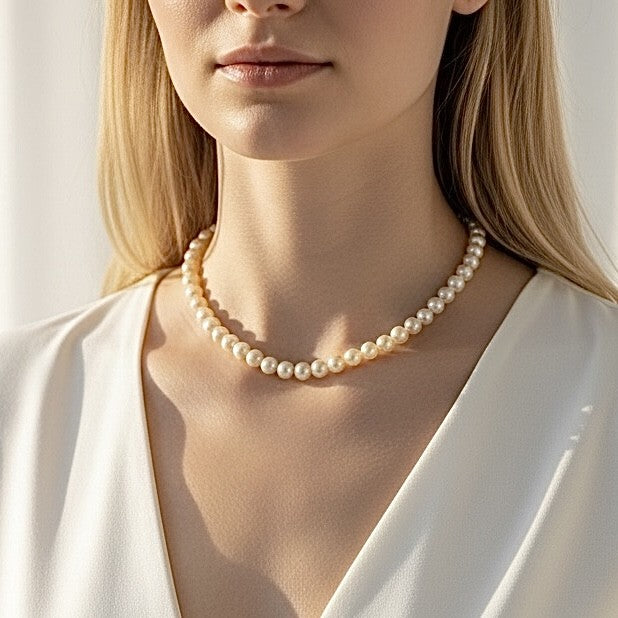 Collier Mallorca en plaqué or et perles de Majorque - Bijoux MOONSTRA