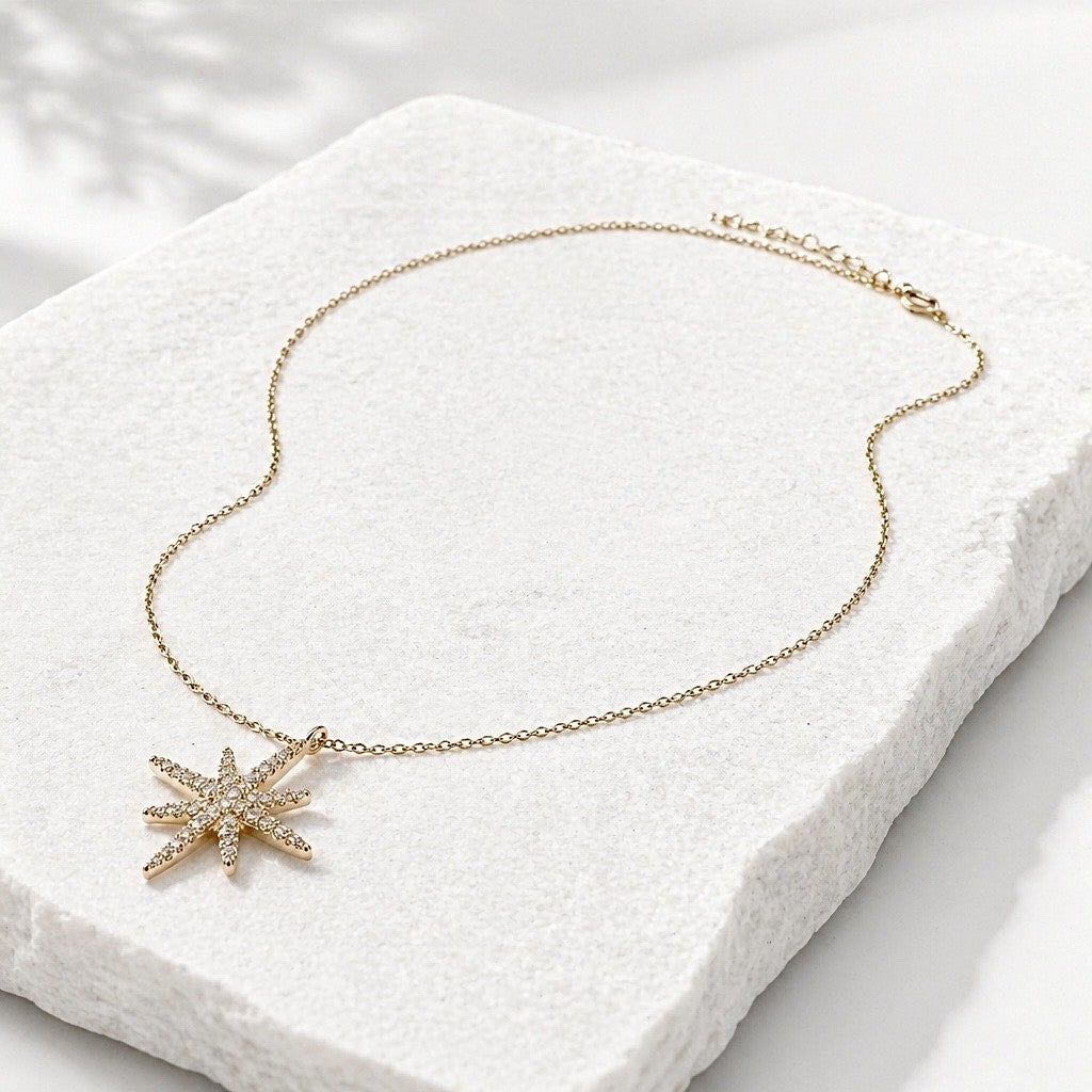 Collier Stella en plaqué or oxydes de zirconium -  Bijoux MOONSTRA